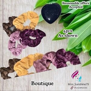 Boutique NEW - 4pcs vibrantly velvet scrunchies 🥰